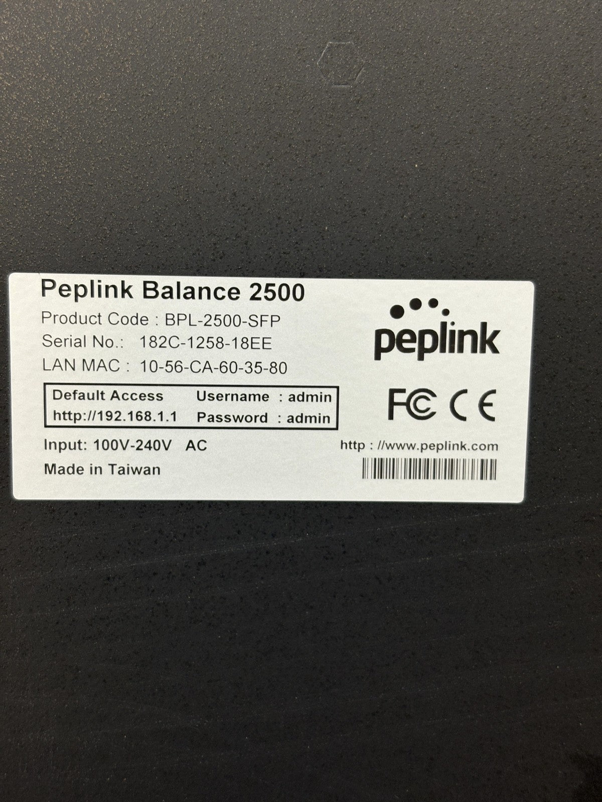 Peplink Balance 2500 Multi-WAN Enterprise Router Load Balancing VPN Workin...